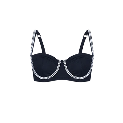 Bustieră cu strasuri negre