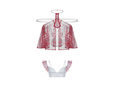 Lenjerie roșie din 3 piese